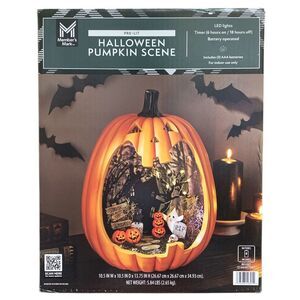 Member's Mark Pre-Lit Halloween Pumpkin Scene with Warm White LED Lights, Orange